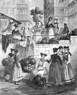Marketplace Prints: Alsatian costumes seen in the market place of Strasburg; From Alsace to the Hartz