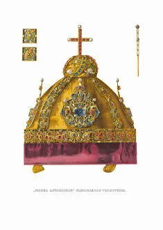 Tsars Gallery: Altabas (Brocade) crown (Siberian cap) of Tsar Ivan V Alekseevich, 1849-1853