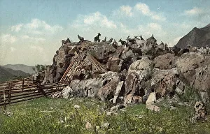 River Valley Prints: Altai Dwelling (Chaadyr), Katun River Valley, 1911-1913. Creator: Sergei Ivanovich Borisov