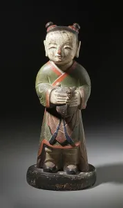 Turtle Prints: Altar Attendant (Tongja) Holding a Turtle (image 1 of 4), 18th century. Creator: Unknown