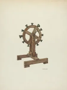 William Kieckhofel Prints: Altar Chimes on Wheel, c. 1941. Creator: William Kieckhofel
