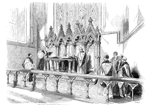 Parson Prints: The altar of the new church of St. Giles. Camberwell - ceremony of consecration, 1844