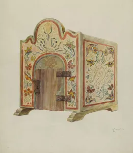 Tabernacle Prints: Altar Tabernacle, c. 1940. Creator: Gerald Transpota