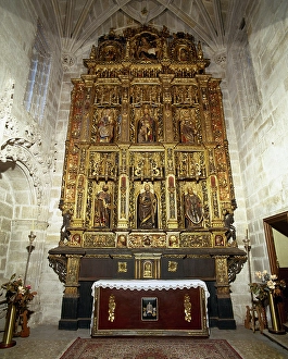 Altarpiece of the Chapel of St Peter and St Paul, Santiago Church, Betanzos, Galicia, Spain, 2000. Creator: LTL