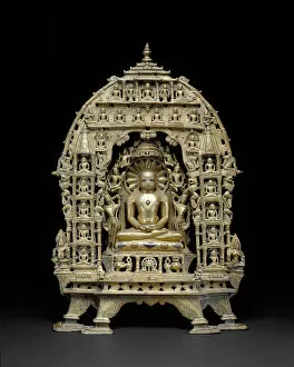 Legendary Gallery: Altarpiece with the First Jaina Tirthankara Rishabhanatha Surrounded by Twenty