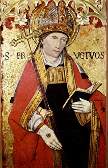 Santa Maria Prints: Altarpiece with the image of Sant Fruitos, in the crypt of the Collegiate Church