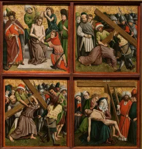 Oil And Gold On Wood Prints: Altarpiece with The Passion of Christ, c. 1440s. Creator: Master of the Schlagl Altarpiece