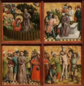 Altarpiece with The Passion of Christ, c. 1440s. Creator: Master of the Schlagl Altarpiece