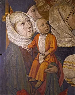 Detail of the altarpiece of Saint Vincent with personages of the age