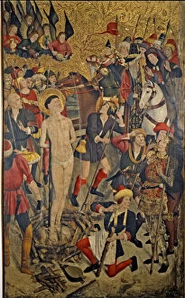 Images Dated 20th March 2013: Altarpiece of Saint Vincent of Sarria, detail of Saint Vincent at the stake, by Jaume Huguet