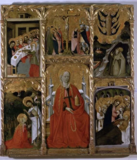 Bernat Gallery: Altarpiece of Santa Maria Magdalena, colored painting in tempera on wood, representing