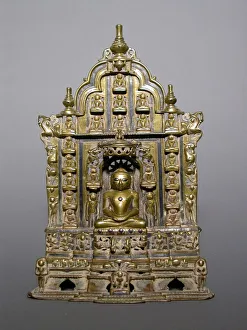 Jina Prints: Altarpiece with Twenty-Second Jaina Tirthankara Neminatha Surrounded by Twenty-... 1498