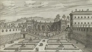 Parterre Prints: Altra Vedvta in Prospettiva del Teatro et Giardino Contigvo di Mondragone in Fras