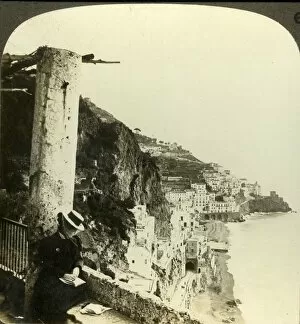 Amalfi Coast Gallery: Amalfi and the sea, east from the Capuchin convent, Italy, c1909. Creator: Unknown