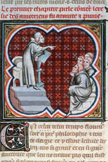 Heresy Gallery: Amalric of Bena teaching, c1200, (1375-1379)
