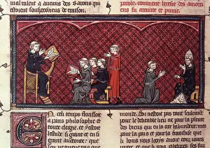 Habit Prints: Amalric of Bene lecturing, c1325-c1350. Creator: Unknown