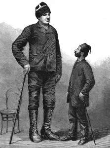 Amanab, a Greek giant, 7 feet 9 inches tall, 1886. Creator: Unknown