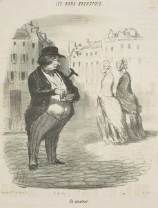 Bourgeoisie Prints: Un amateur, 19th century. Creator: Honore Daumier
