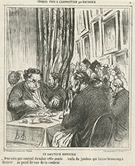 Meat Prints: Un amateur difficile, 19th century. Creator: Honore Daumier