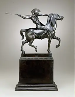 1897 Prints: Amazon on Horseback, modelled 1897, cast 1906 or later. Creator: Franz von Stuck