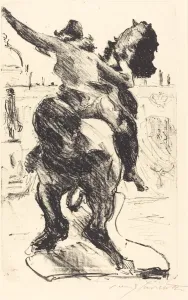 Berlin Germany Prints: Amazonenstatue auf der Freitreppe des Alten Museums (Statue of an Amazon... 1916