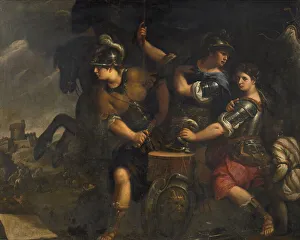 Labours Of Heracles Prints: Amazzoni che si preparano alla battaglia (Amazons preparing for battle)