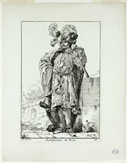 Vien Joseph Marie I Prints: Ambassadeur de la Perse, plate eighteen from Caravanne du Sultan à la Mecque