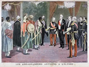 The ambassadors of Abyssinia visiting the Elysee Palace, 1898. Artist: F Meaulle The ambassadors of Abyssinia visiting the Elysee Palace, 1898. Artist: F Meaulle