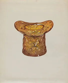 Novelty Prints: Amber Glass Hat, c. 1936. Creator: Katherine Hastings