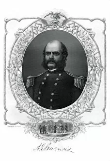 Ambrose Everett Burnside Gallery: Ambrose Burnside, Union Army general in the American Civil War, 1862-1867.Artist: G Stodart