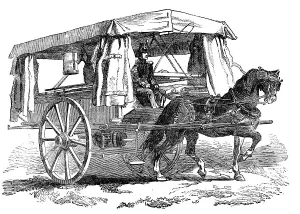 Ambulance Driver Prints: Ambulance for the Wounded, 1854. Creator: Unknown