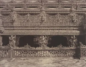 Buddhism Collection: Amerapoora: Part of Balcony on the South Side of Maha-oung-meeay-liy-mhan Kyoung, 1855