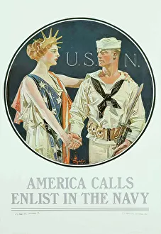 Great War Prints: America Calls - Enlist in the Navy, 1917