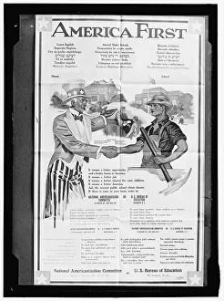 Pickaxe Prints: America First poster, between 1911 and 1920