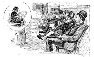 Hotel Prints: America Revisited by our Special Artist: after-dinner lounge at Willard's Hotel