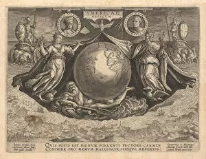 Americae Retectio Collection: Americae Retectio (Cover), 1591. Artist: Galle, Philipp (1537-1612)
