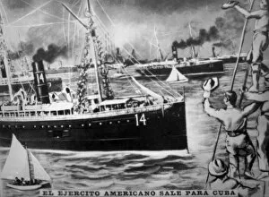 Tabacalera Cubana Gallery: American army leaves for Cuba, (1898), 1920s