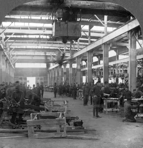 Repair Shop Prints: American Army ordnance repair shops at Mehun-sur-Yevre
