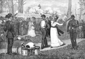 Centenary Prints: The American Centennial Festival Exhibition: scene in Fairmount Park