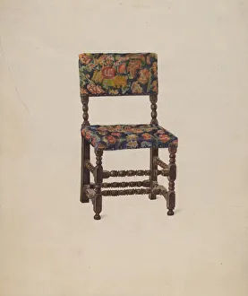 American Chair with Turkey Work, 1936. Creator: Victor F. Muollo American Chair with Turkey Work, 1936. Creator: Victor F. Muollo