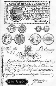 Banknote Prints: American coins and paper money, 17th-18th century (c1880)