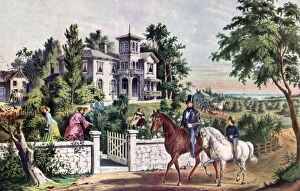 American Country Life, May Morning, 1855.Artist: Currier and Ives