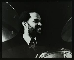 Drumkit Gallery: American drummer Billy Higgins at the Bracknell Jazz Festival, Berkshire, 1983. Artist