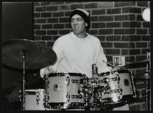 Brick Wall Prints: American drummer Gene Calderazzo playing at The Fairway
