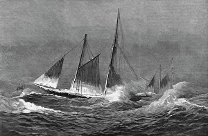 The American Fisheries Question; Fishing Schooner Icing Up in a Winter Gale, 1890. Creator: Captain Collins