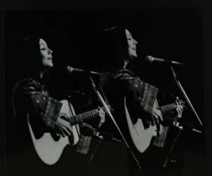 Hertfordshire Gallery: American folk musician Julie Felix performing at the Forum Theatre, Hatfield, Hertfordshire, 1979