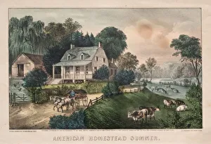 James Merritt Ives Prints: American Homestead, Summer, 1869. Creator: James Merritt Ives (American, 1824-1895)