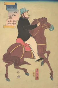 Yoshitora Utagawa Prints: American Horseman, 1st month, 1861. Creator: Utagawa Yoshitora
