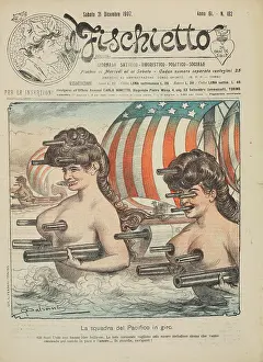 Grotesque Prints: American imperialism. Cover of Il Fischietto