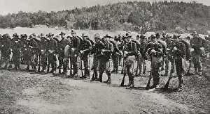 Infantry Prints: American infantry troops, Cuba, Spanish-American War, 1898. Creator: Unknown